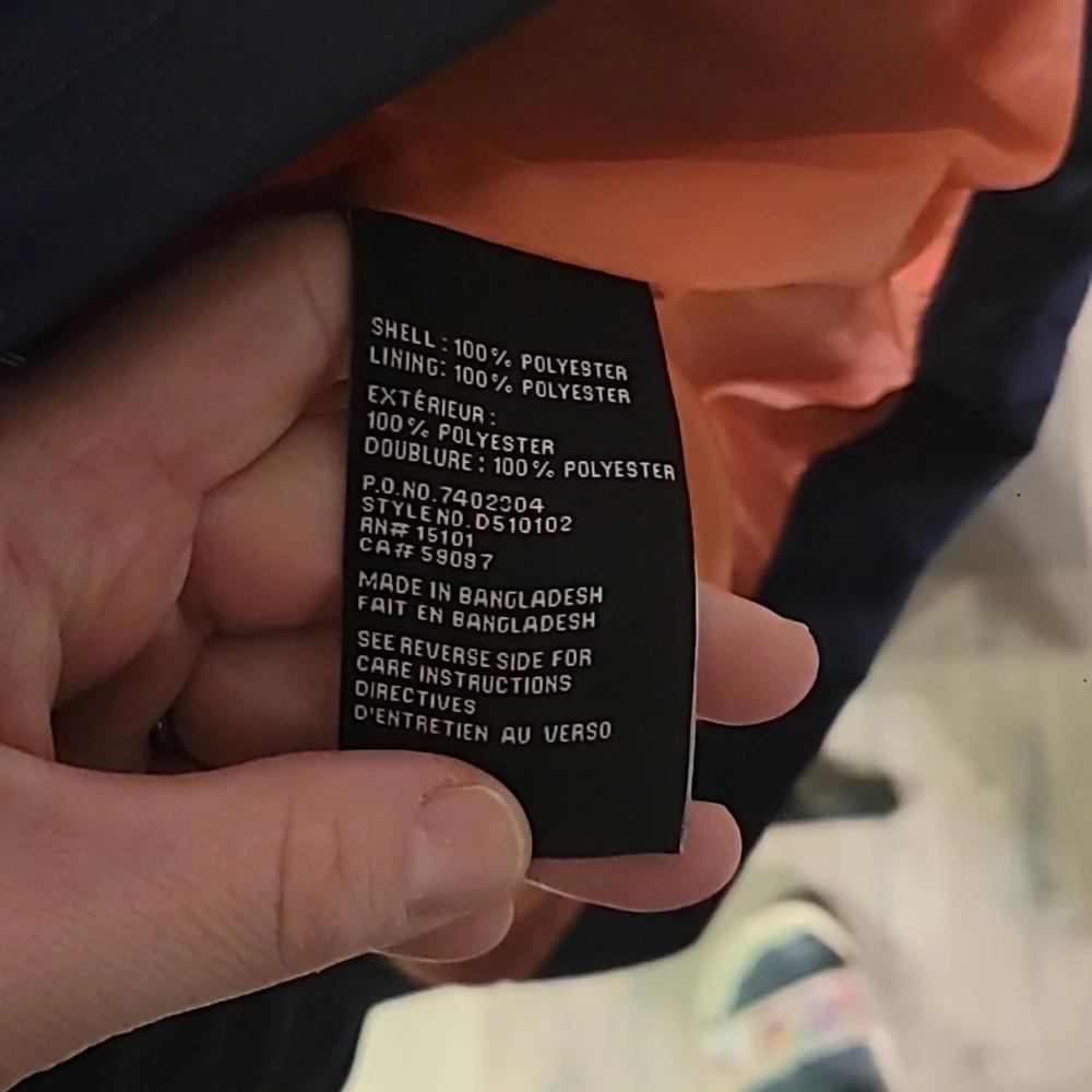 NWT INTL d.e.t.a.i.l.s Jacket Women's Rain Coat Hood Navy Peacoat Size XL - Picture 5 of 6